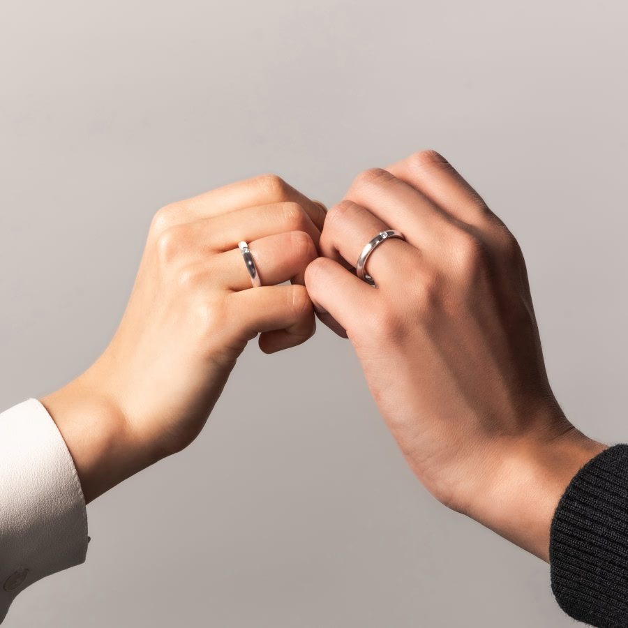 잉글리쉬헤로스 텐션밴드 커플링 (3.5mm+3.5mm) 14k 화이트골드 0.1ct