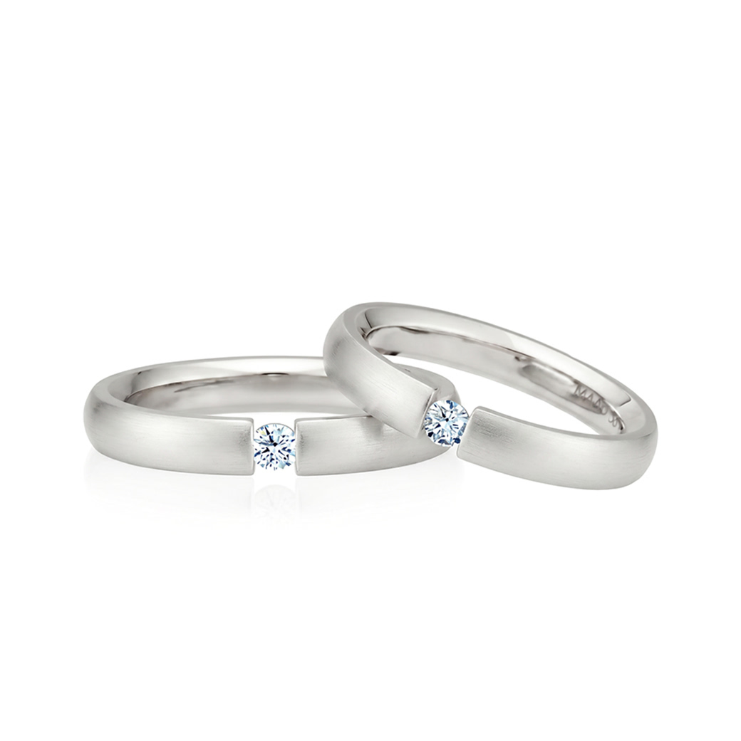 잉글리쉬헤로스 텐션밴드 커플링 (3.5mm+3.5mm) 14k 화이트골드 0.1ct hairline