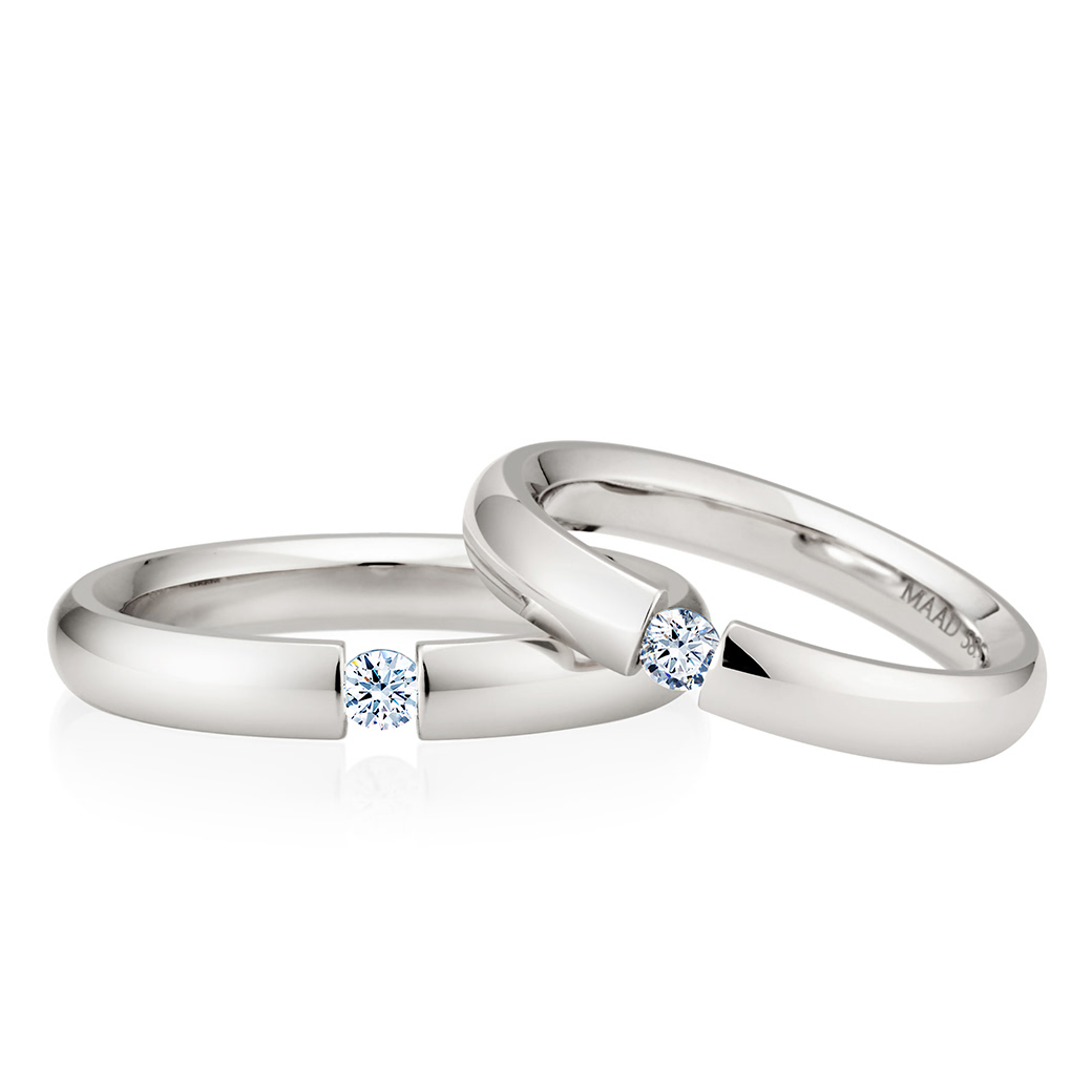 잉글리쉬헤로스 텐션밴드 커플링 (3.5mm+3.5mm) 14k 화이트골드 0.1ct