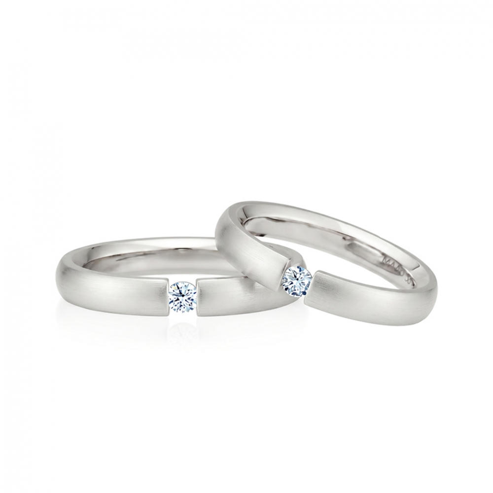 잉글리쉬헤로스 텐션밴드 커플링 (3.5mm+3.5mm) 14k 화이트골드 0.1ct hairline