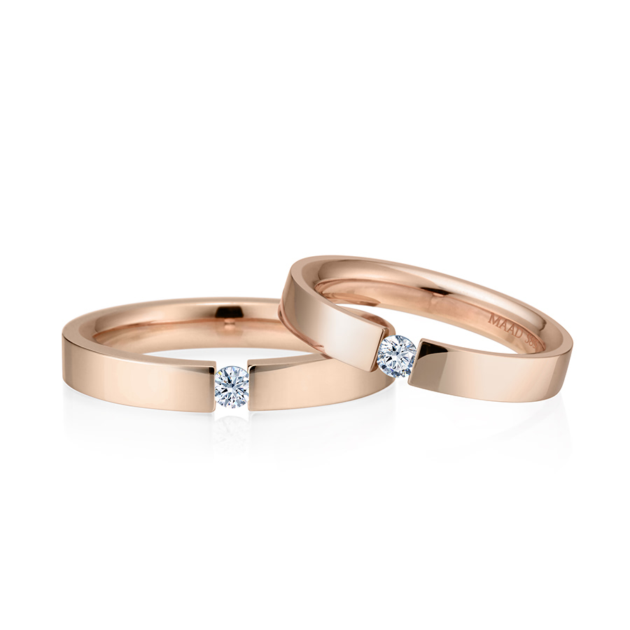게르만헤로스 텐션밴드 커플링 (3mm+3mm) 14k 레드골드 0.7ct