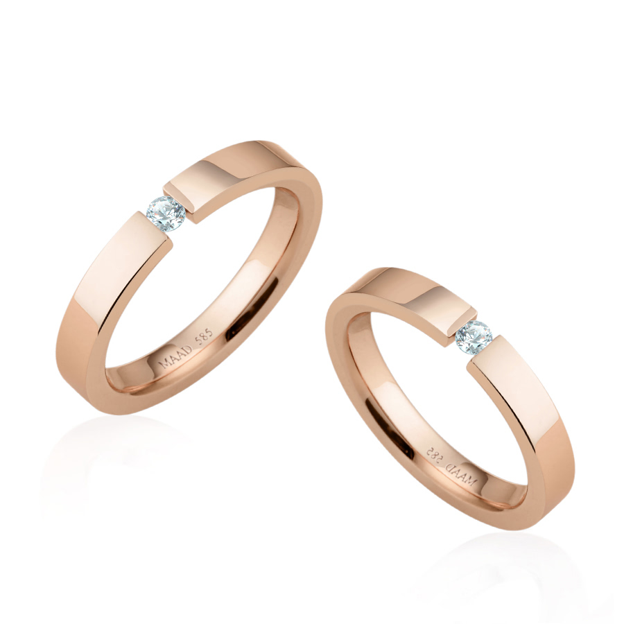 게르만헤로스 텐션밴드 커플링 (3mm+3mm) 14k 레드골드 0.7ct
