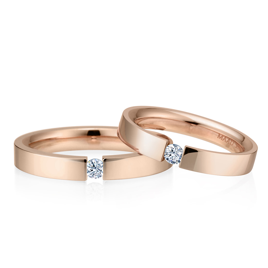 게르만헤로스 텐션밴드 커플링 (3mm+3mm) 14k 레드골드 0.7ct