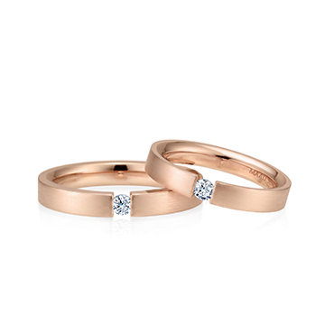 게르만헤로스 텐션밴드 커플링 (3mm+3mm) 14k 레드골드 0.07ct hairline