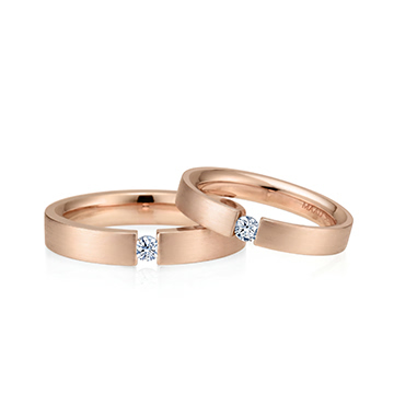 게르만헤로스 텐션밴드 커플링 (4mm+3mm) 14k 레드골드 0.1ct & 0.07ct hairline