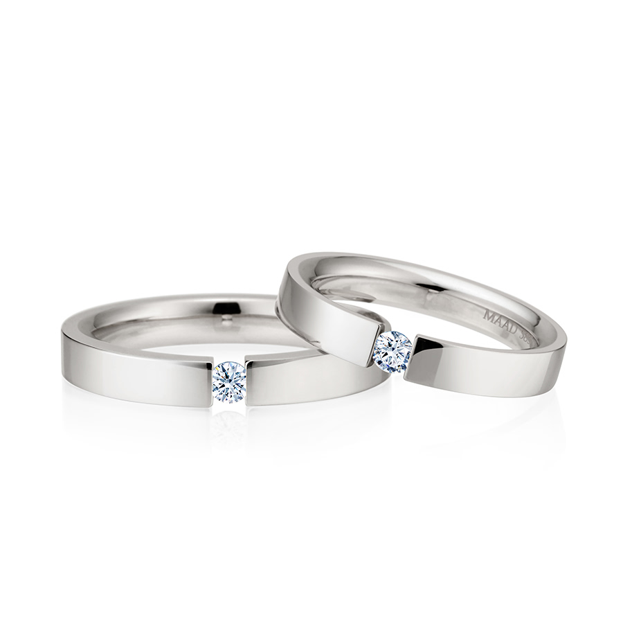 게르만헤로스 텐션밴드 커플링 (3mm+3mm) 14k 화이트골드 0.7ct