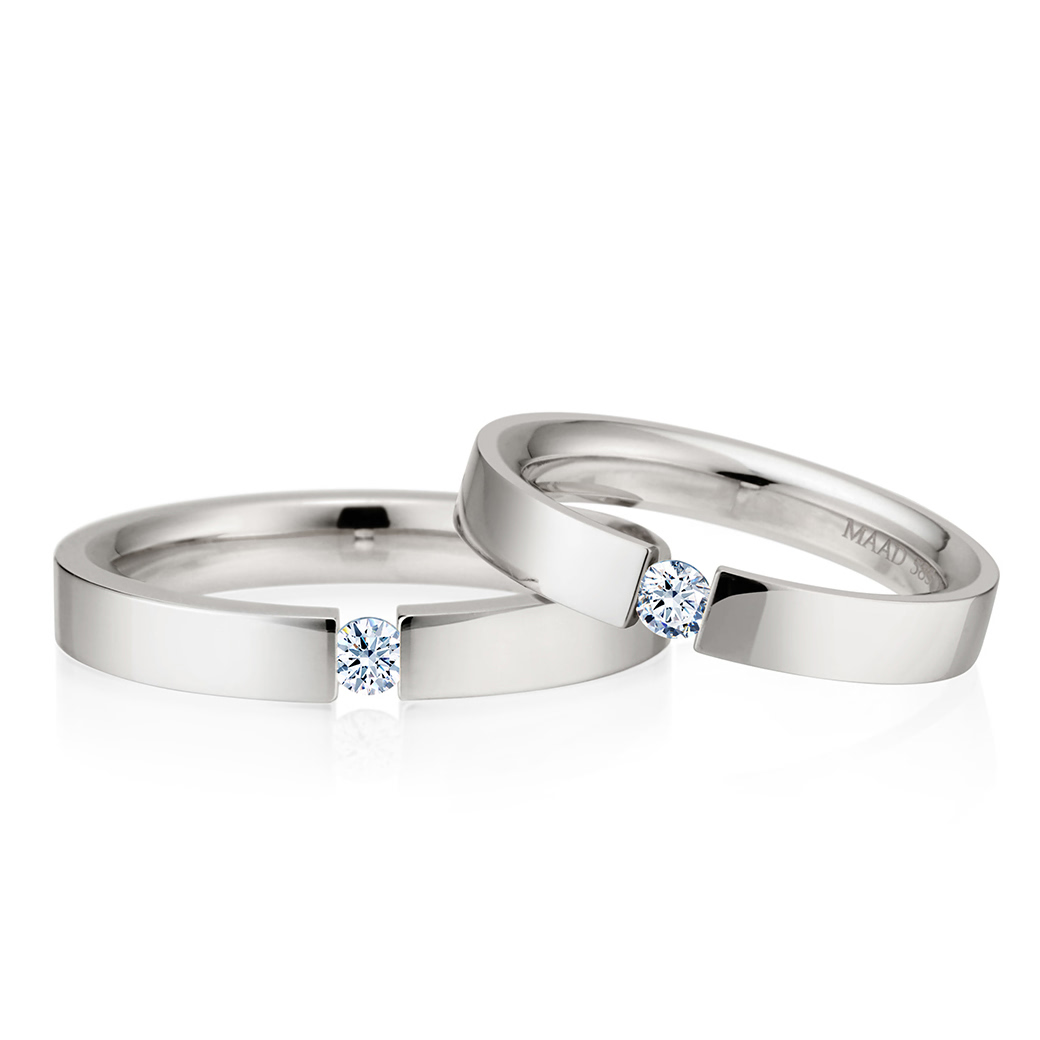 게르만헤로스 텐션밴드 커플링 (3mm+3mm) 14k 화이트골드 0.7ct