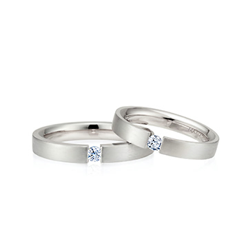 게르만헤로스 텐션밴드 커플링 (3mm+3mm) 14k 화이트골드 0.07ct hairline