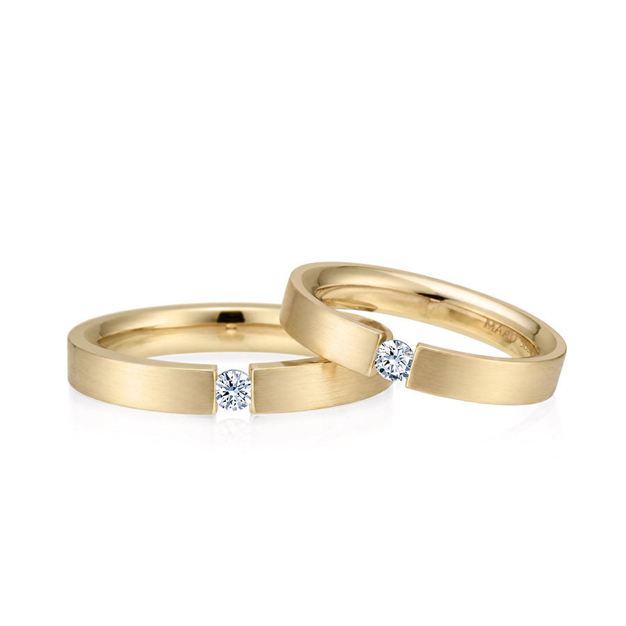 게르만헤로스 텐션밴드 커플링 (3mm+3mm) 14k 0.07ct hairline