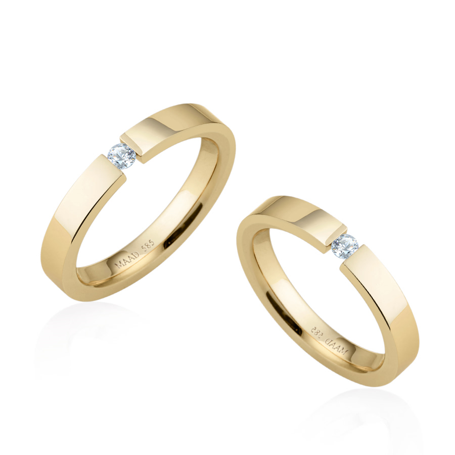 게르만헤로스 텐션밴드 커플링 (3mm+3mm) 14k 0.7ct