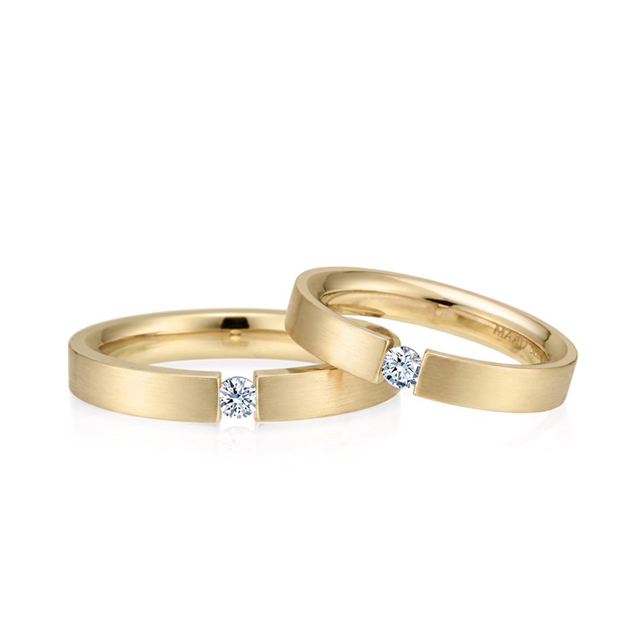 게르만헤로스 텐션밴드 커플링 (3mm+3mm) 14k 0.07ct hairline