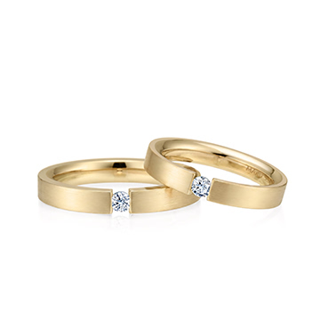 게르만헤로스 텐션밴드 커플링 (3mm+3mm) 14k 0.07ct hairline