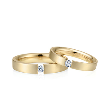 게르만헤로스 텐션밴드 커플링 (4mm+3mm) 14k 0.1ct hairline & 0.07ct hairline