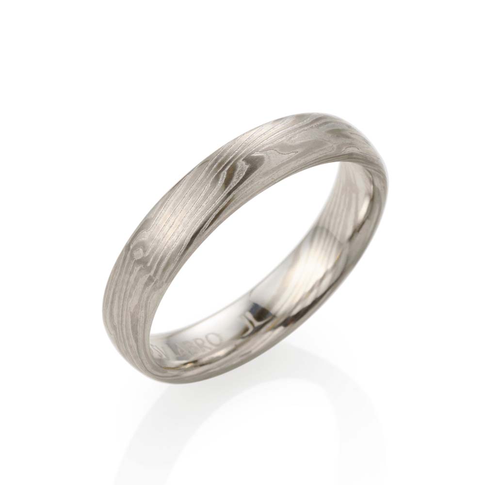 모쿠메가네 ICE 돔밴드링 4mm Pt_900 & 18k WG & Silver_950