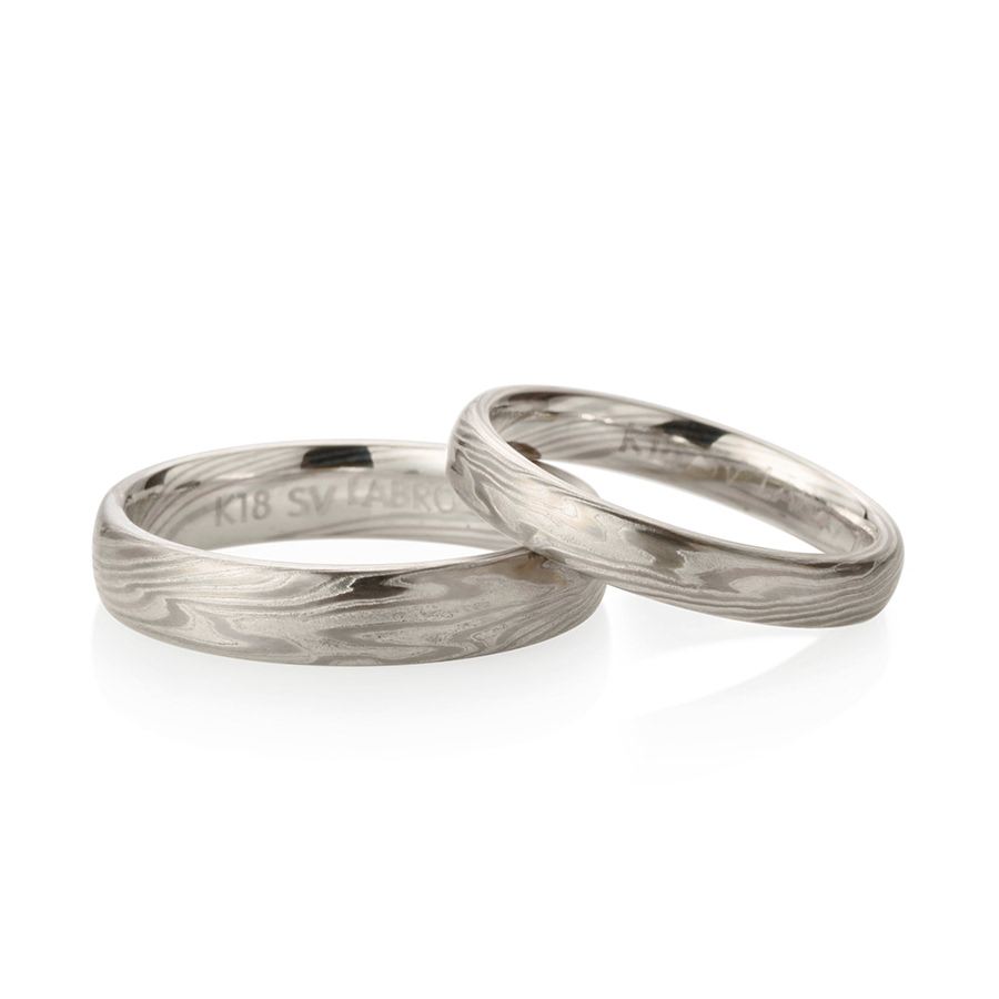 모쿠메가네 ICE 돔밴드 커플링 3mm+4mm Pt_900 & 18k WG & Silver_950