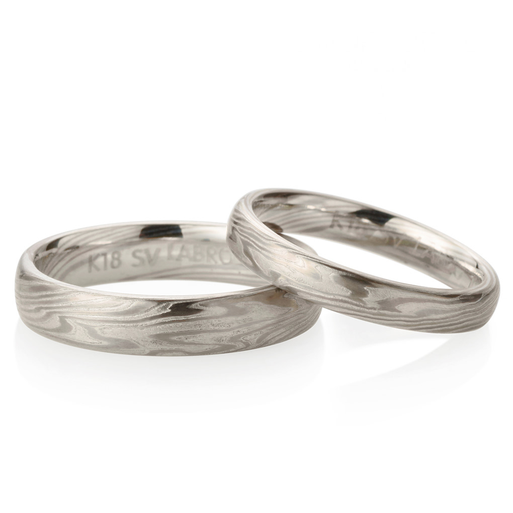 모쿠메가네 ICE 돔밴드 커플링 3mm+4mm Pt_900 & 18k WG & Silver_950