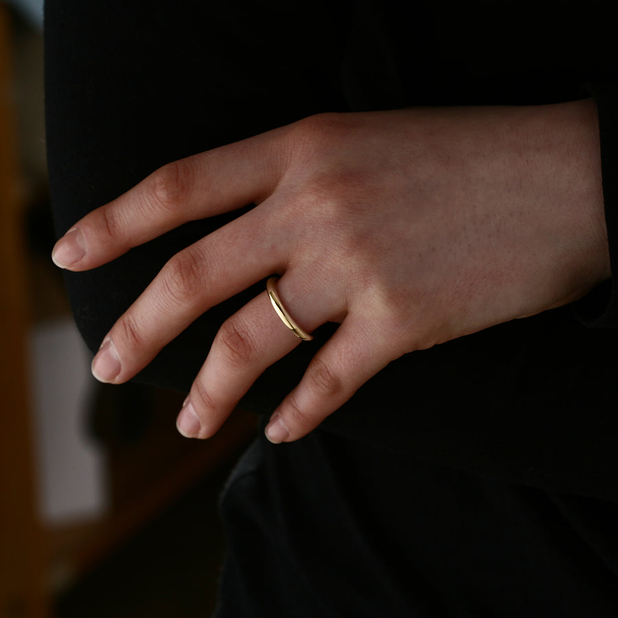 MR-I 오벌밴드링_Raised 2.7mm (중) 14k