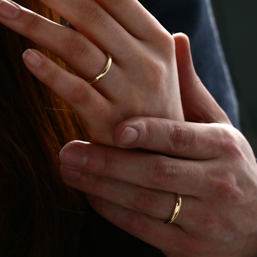 MR-I 오벌밴드링_Raised 2.7mm (중) 14k