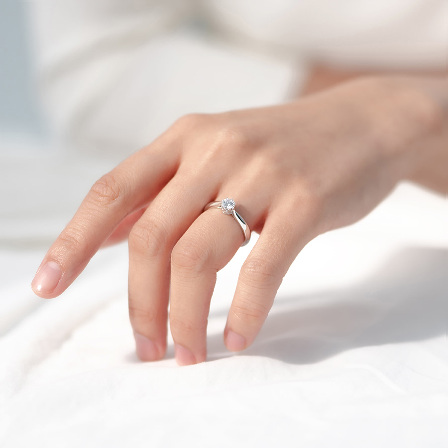 프리그 반지 14k 화이트골드 0.3ct