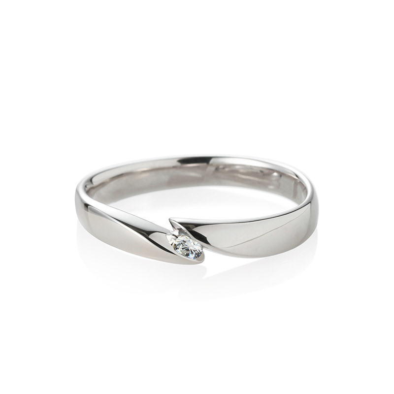 춘란 MG 반지 (중) 14k 화이트골드 0.04ct