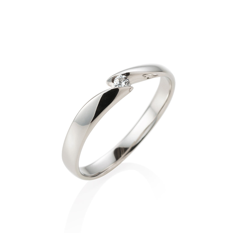 춘란 MG 반지 (중) 14k 화이트골드 0.04ct
