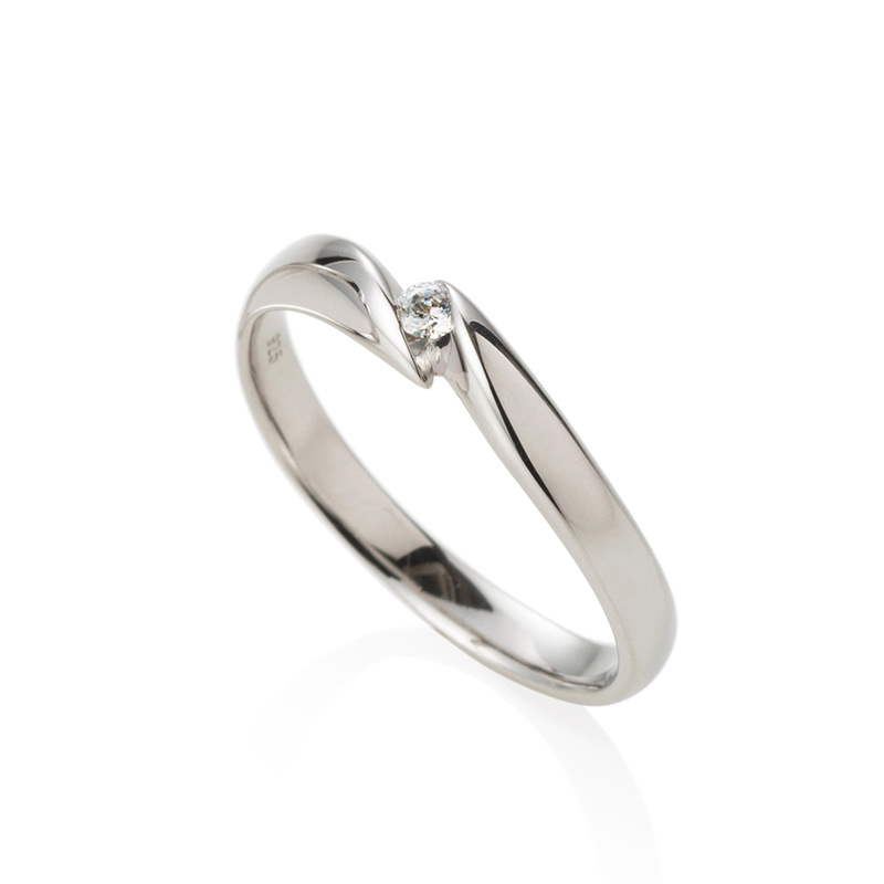 춘란 MG 반지 (중) 14k 화이트골드 0.04ct