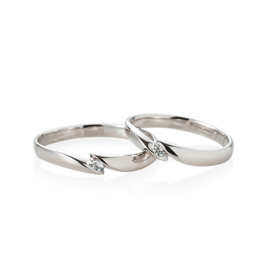 춘란 MG 커플링 (중+중) 14k 화이트골드 0.04ct