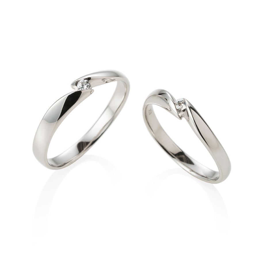 춘란 MG 커플링 (중+중) 14k 화이트골드 0.04ct