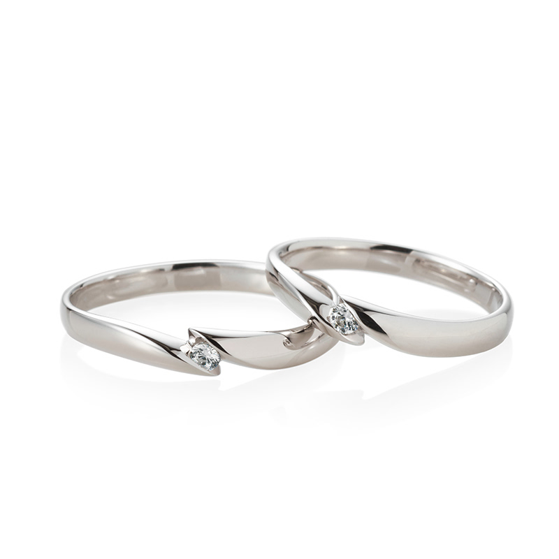춘란 MG 커플링 (중+중) 14k 화이트골드 0.04ct