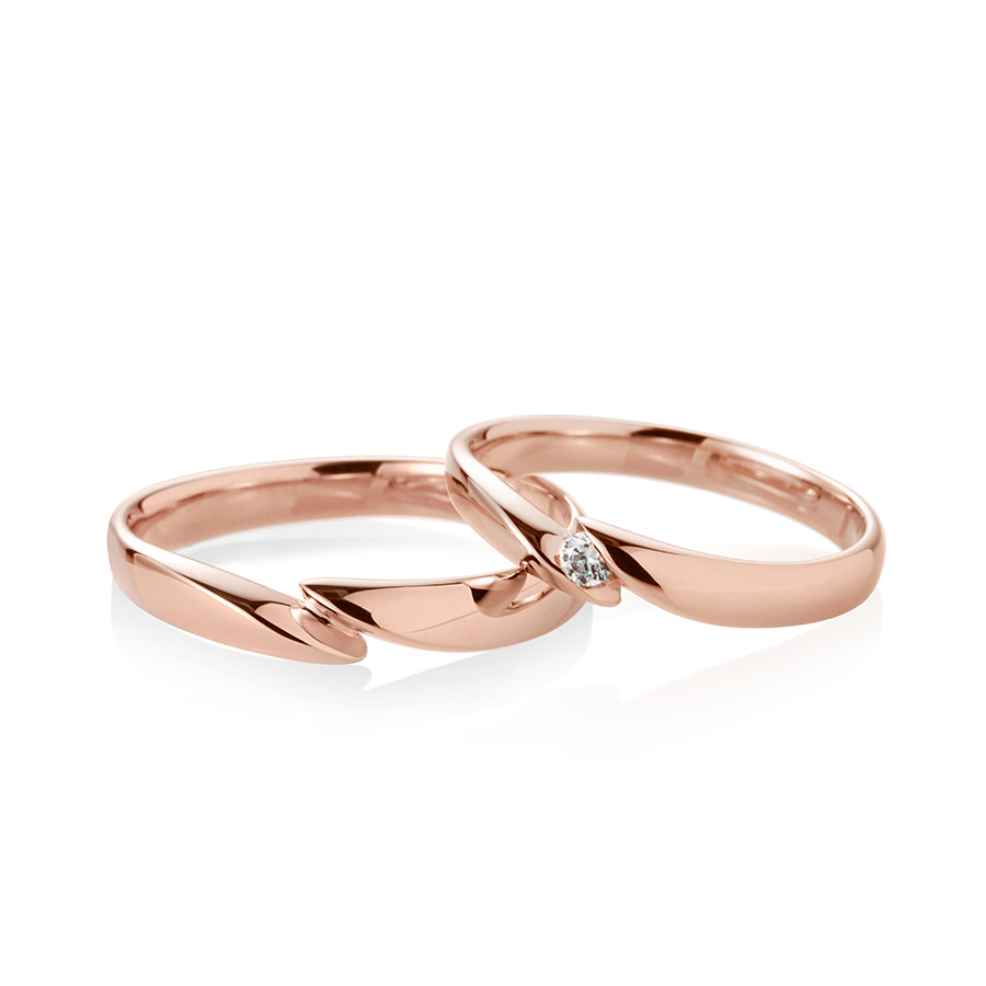 춘란 MG 커플링 (중+중) 14k 레드골드 0.04ct & flat
