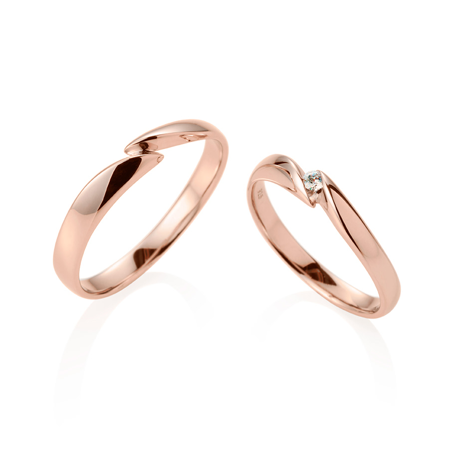 춘란 MG 커플링 (중+중) 14k 레드골드 0.04ct & flat