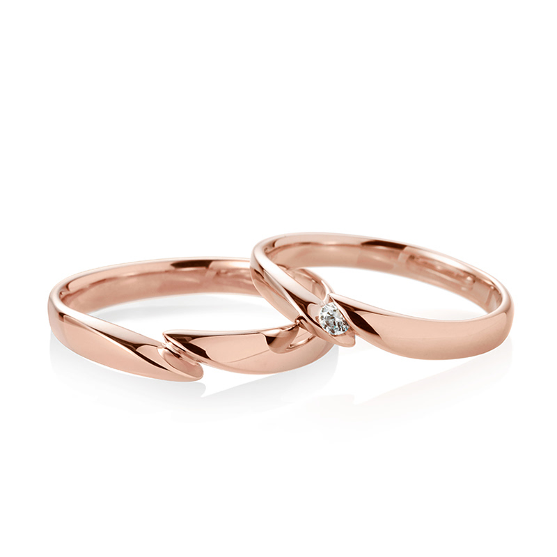 춘란 MG 커플링 (중+중) 14k 레드골드 0.04ct & flat