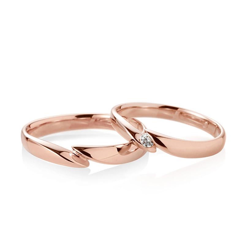 춘란 MG 커플링 (중+중) 14k 레드골드 0.04ct & flat