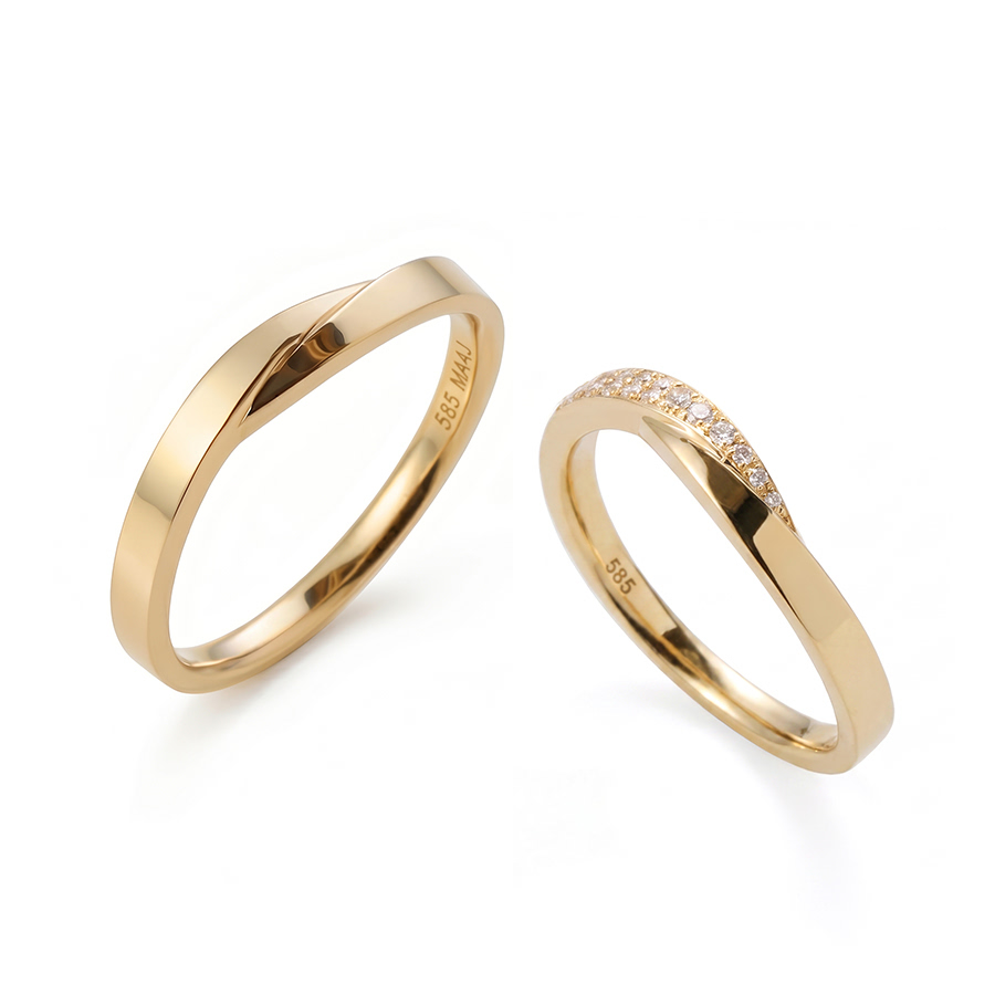 유니즌 II 커플링 (소+소) 14k CZ & flat