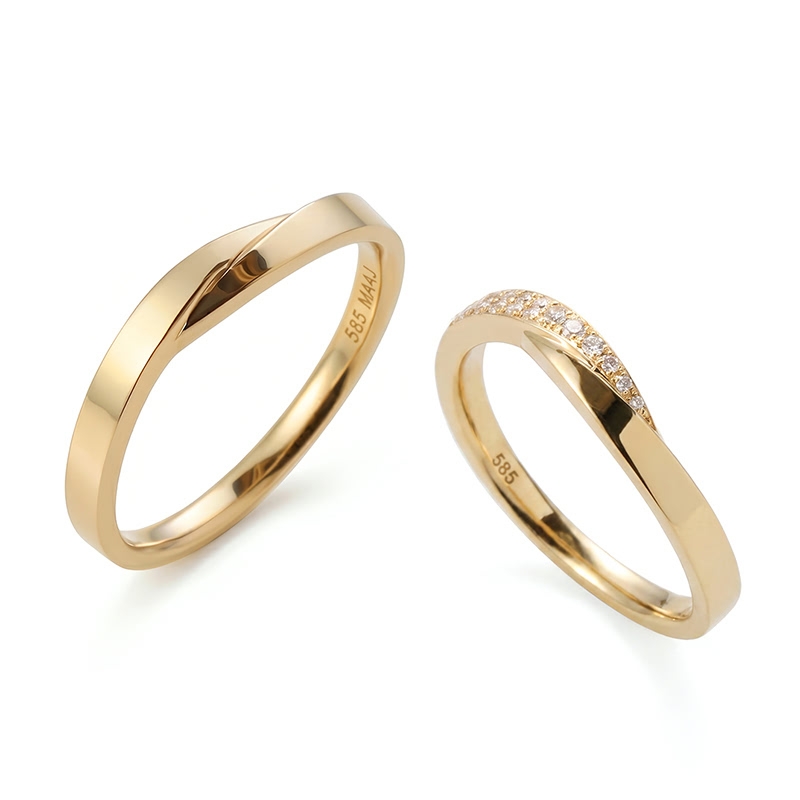 유니즌 II 커플링 (소+소) 14k CZ & flat
