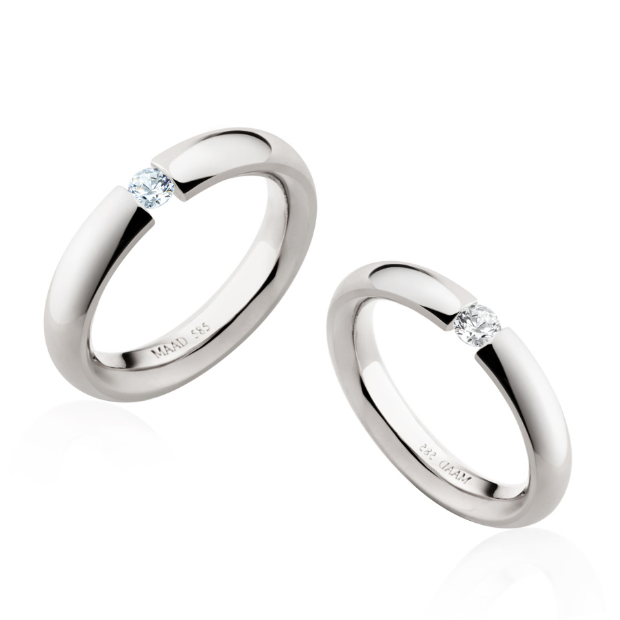 잉글리쉬헤로스 텐션밴드 커플링 (4mm+3.5mm) 14k 화이트골드 0.1ct 잉글리쉬헤로스 텐션밴드 커플링 (4mm+3.5mm) 14k 화이트골드 0.1ct