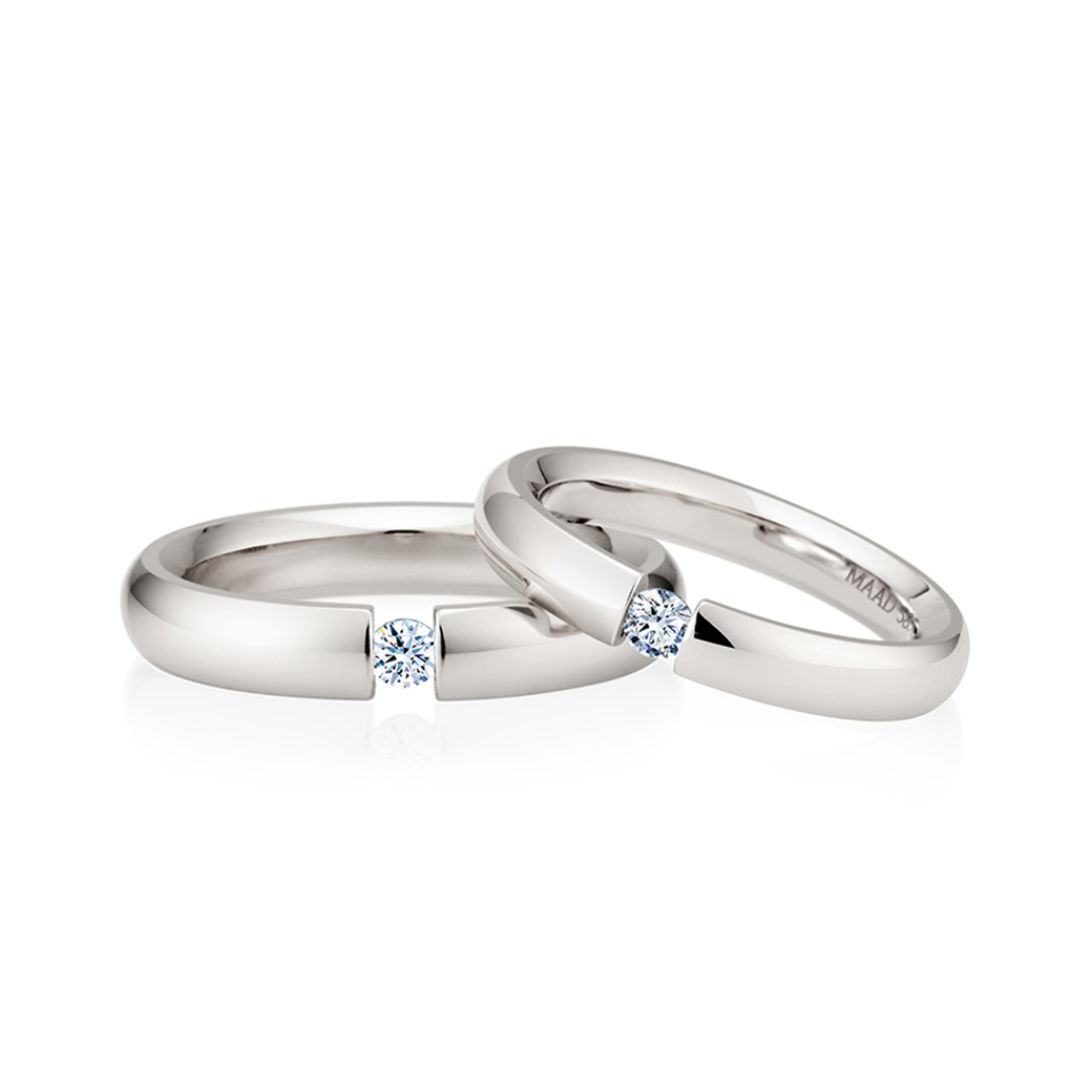 잉글리쉬헤로스 텐션밴드 커플링 (4mm+3.5mm) 14k 화이트골드 0.1ct
