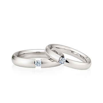 잉글리쉬헤로스 텐션밴드 커플링 (4mm+3.5mm) 14k 화이트골드 0.1ct