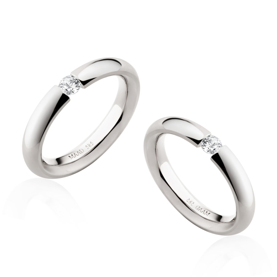잉글리쉬헤로스 텐션밴드 커플링 (3.5mm+3.5mm) 14k 화이트골드 0.1ct