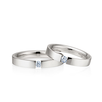 게르만헤로스 텐션밴드 커플링 (3mm+3mm) 14k 화이트골드 0.07ct
