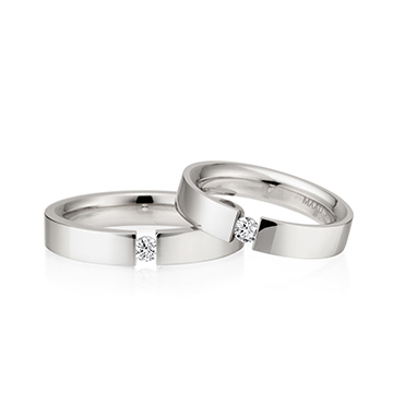 게르만헤로스 텐션밴드 커플링 (4mm+4mm) 14k 화이트골드 0.1ct