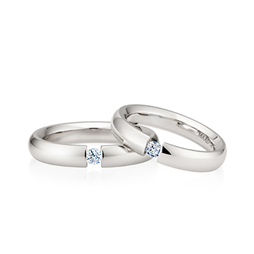 잉글리쉬헤로스 텐션밴드 커플링 (4mm+4mm) 14k 화이트골드 0.1ct