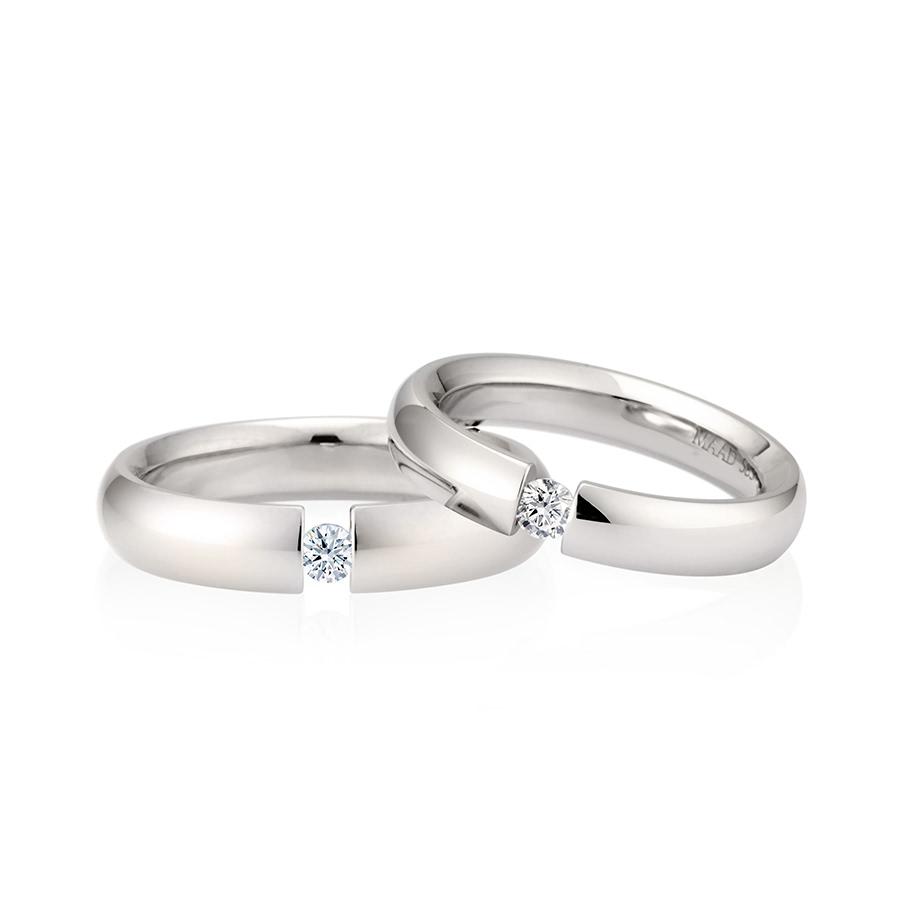 잉글리쉬헤로스 텐션밴드 커플링 (5mm+4mm) 14k 화이트골드 0.1ct