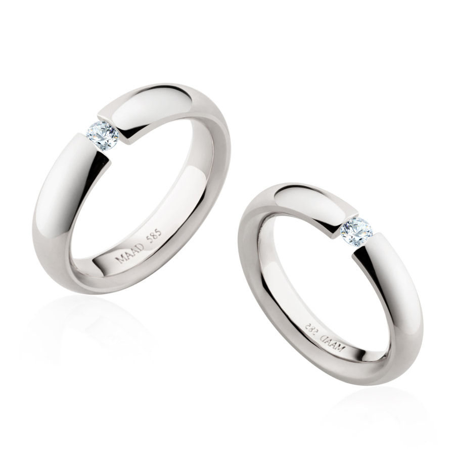 잉글리쉬헤로스 텐션밴드 커플링 (5mm+4mm) 14k 화이트골드 0.1ct