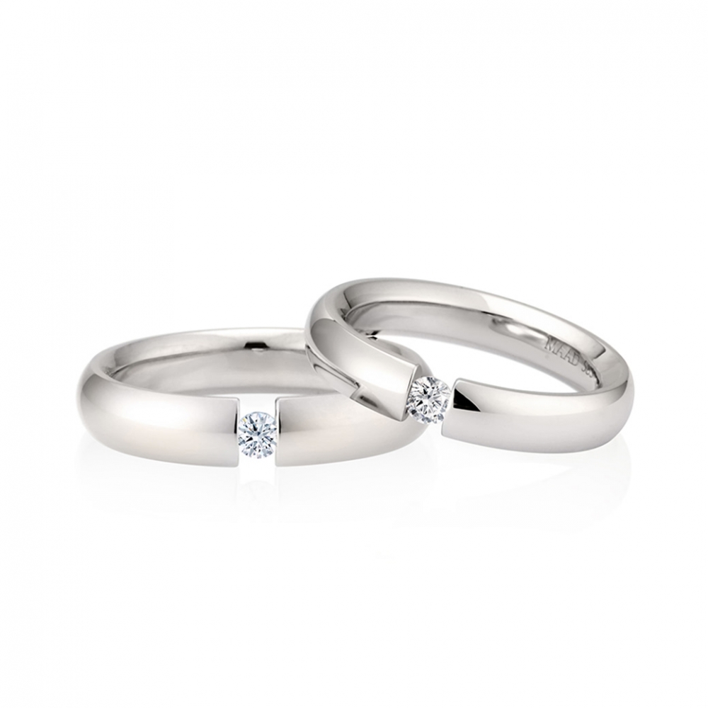 잉글리쉬헤로스 텐션밴드 커플링 (5mm+4mm) 14k 화이트골드 0.1ct