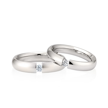 잉글리쉬헤로스 텐션밴드 커플링 (5mm+4mm) 14k 화이트골드 0.1ct