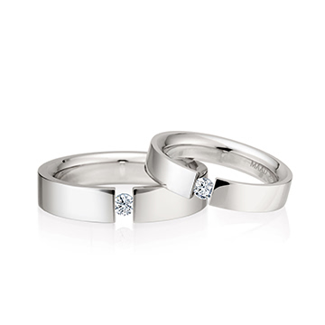 게르만헤로스 텐션밴드 커플링 (5mm+4mm) 14k 화이트골드 0.1ct
