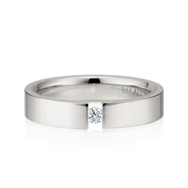 게르만헤로스 텐션밴드링 (5mm) 14k 화이트골드 0.1ct