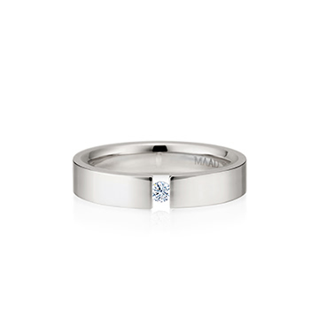 게르만헤로스 텐션밴드링 (5mm) 14k 화이트골드 0.1ct