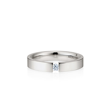게르만헤로스 텐션밴드링 (4mm) 14k 화이트골드 0.1ct
